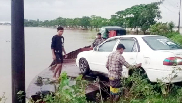 তাহিরপুরের সঙ্গে সুনামগঞ্জের সড়ক যোগাযোগ বিচ্ছিন্ন