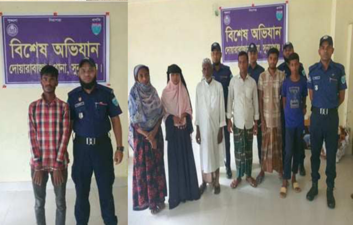 দোয়ারাবাজারে পরোয়ানাভুক্ত ৭ আসামি গ্রেফতার