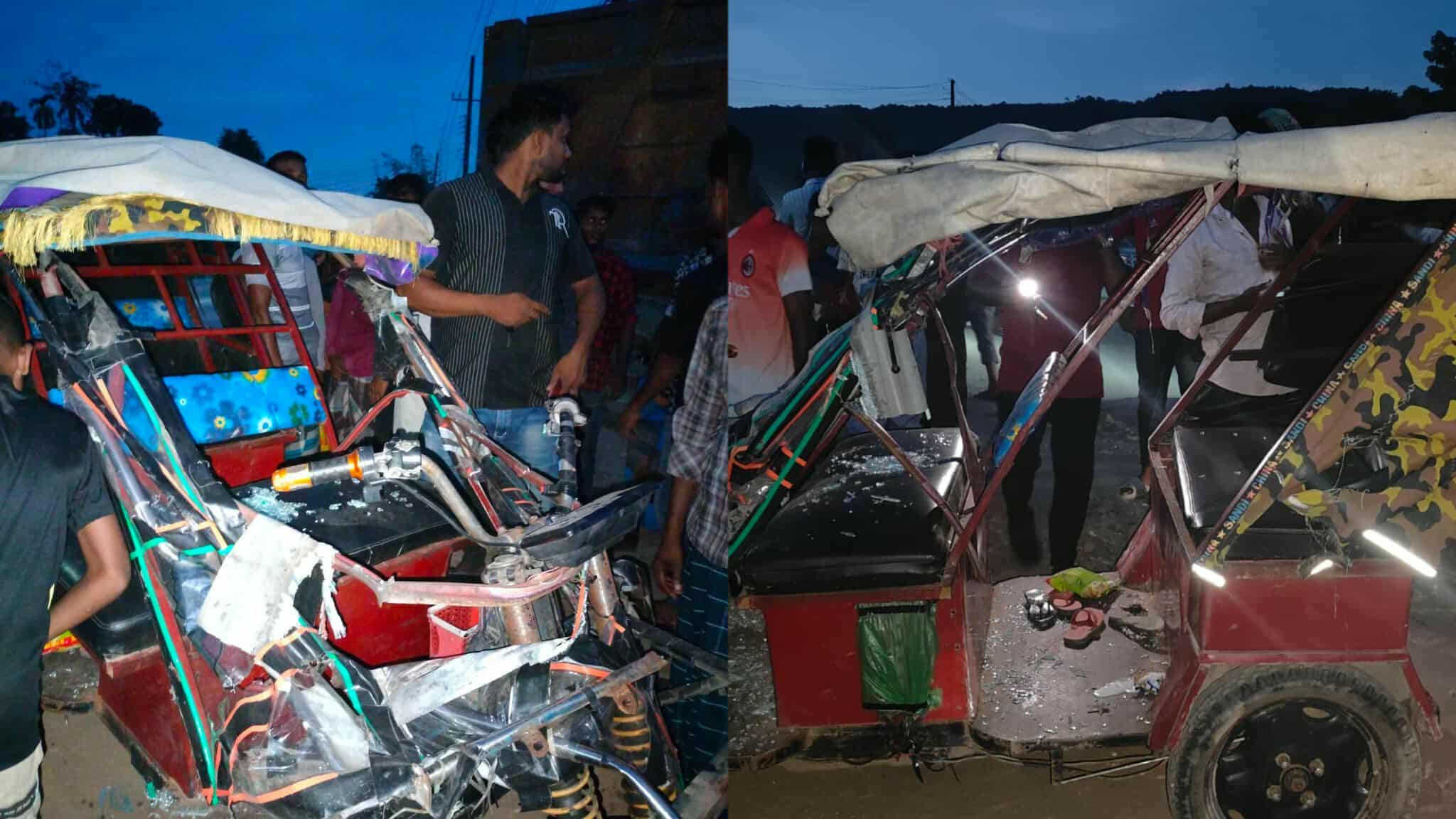 জৈন্তাপুরে পিকআপ ইজিবাইক মুখোমুখি সং ঘ র্ষ