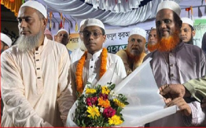 আন্তর্জাতিক কোরআন প্রতিযোগিতায় বিশ্বসেরা হাফেজ হিরাকে কানাইঘাটে নাগরিক সংবর্ধনা
