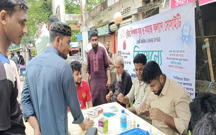 জগন্নাথপুরে বিনামূল্যে রক্তের গ্রুপ ও ডায়াবেটিস নির্ণয় ক্যাম্পেইন