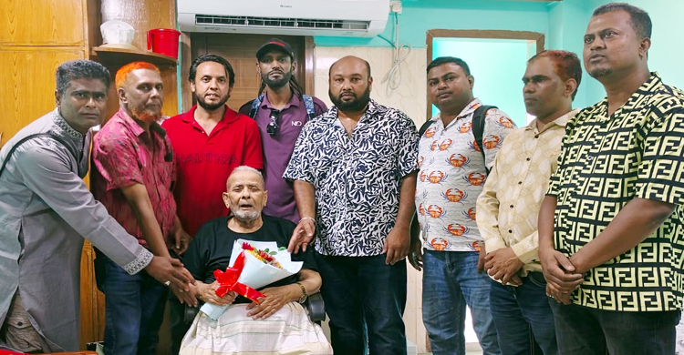 রাগীব আলীর শয্যাপাশে বিপিজেএ এর নব-নির্বাচিত সিলেট বিভাগীয় কমিটির নেতৃবৃন্দ