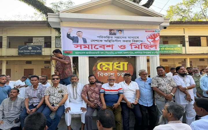মাধবপুরে বিএনপির বিক্ষোভ মিছিল ও সমাবেশ