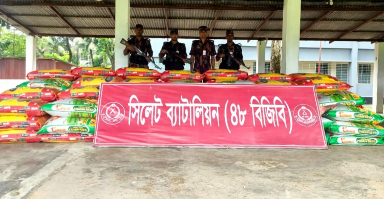 সিলেট সীমান্তে বিজিবির অভিযানে ১ কোটি ৮৫ লাখ টাকার চোরাচালানী মালামাল জব্দ