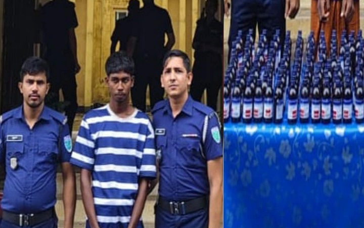 গোয়াইনঘাটে ১ লাখ ৭০ হাজার টাকার ভারতীয় এসকাফ সিরাপ উদ্ধার, যুবক গ্রেপ্তার