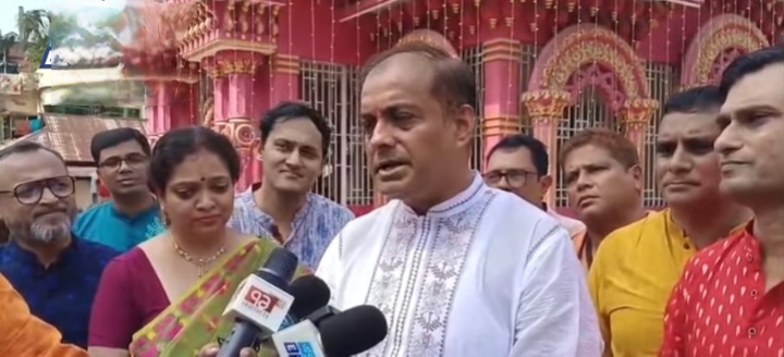 শ্রীমঙ্গলে পূজামণ্ডপ পরিদর্শন করলেন ভারতের সহকারী হাইকমিশনার