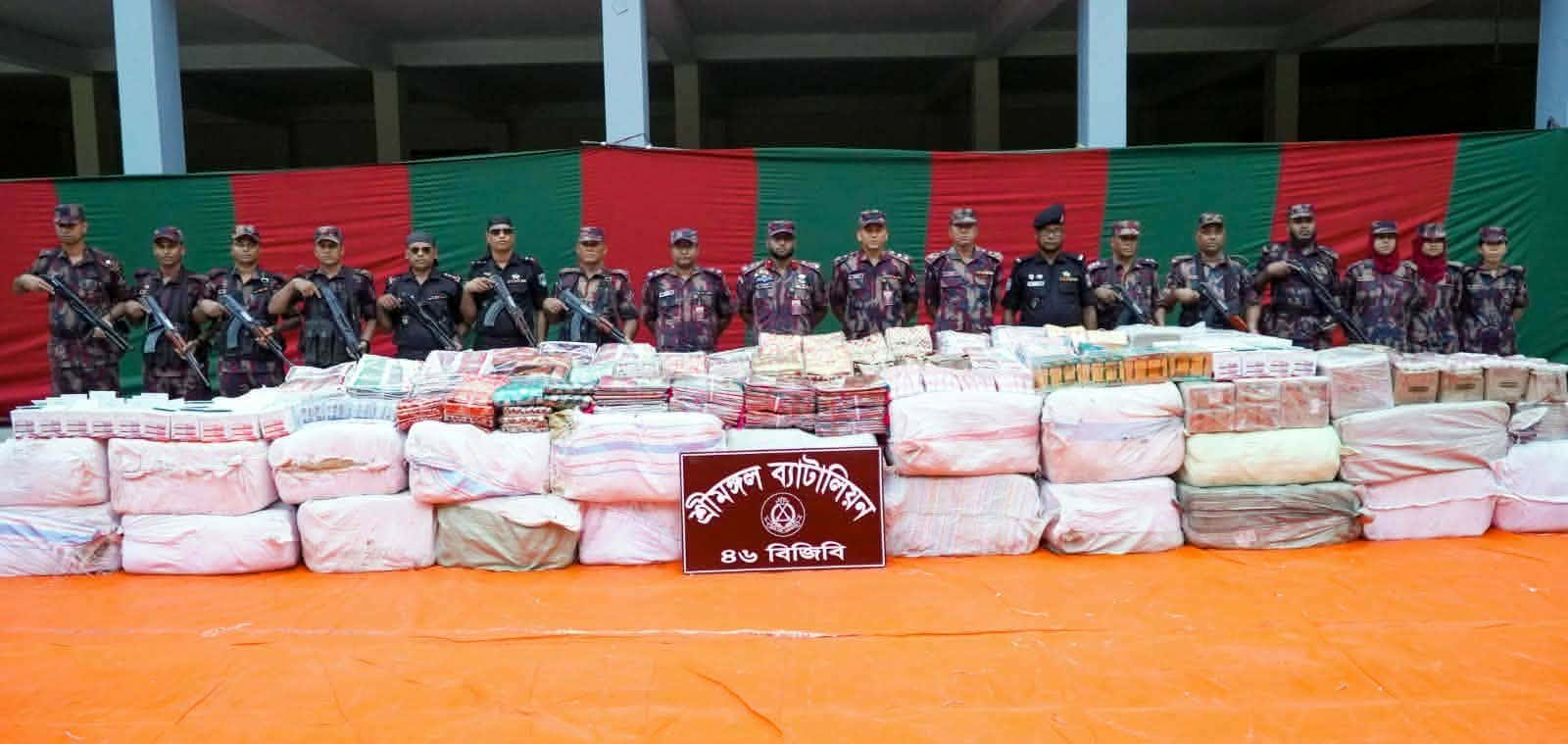 শ্রীমঙ্গলে ৩ কোটি টাকার ভা'রতীয় পণ্য জ'ব্দ