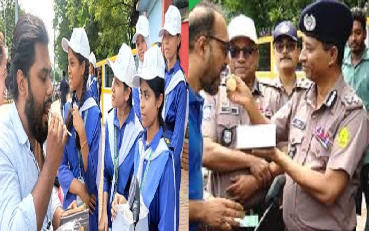 ট্রাফিক সপ্তাহ-২০২৬:হেলমেট-কাগজপত্র ঠিক থাকলেই মিষ্টিমুখ