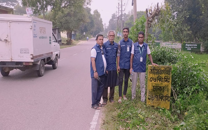 শ্রীমঙ্গলে নিসচার উদ্যোগে মাইলফলক পরিষ্কার