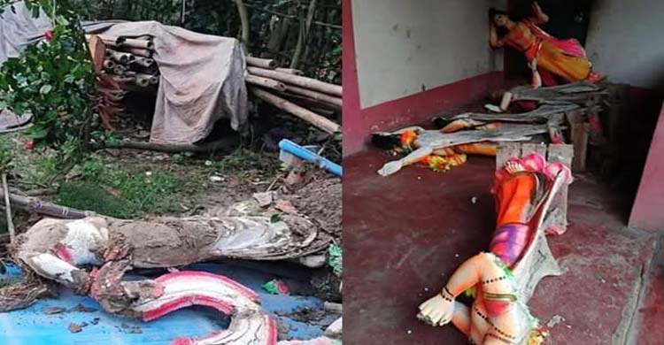 মাধবপুরে মন্দিরের প্রতিমা ভাঙচুর, এলাকায় উত্তেজনা