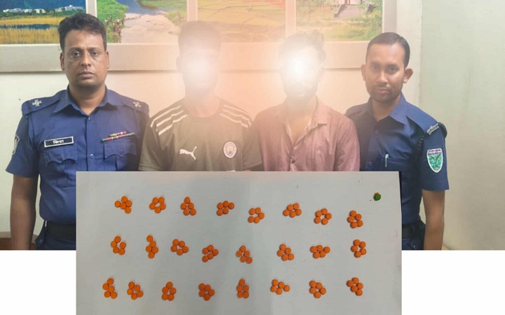 জৈন্তাপুরে ১২০ পিছ ইয়া*বাসহ দুই যুবক গ্রেফ*তার