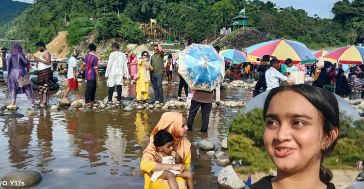 ভ্রমন জ্ঞানকে সমৃদ্ধ করে জাফলং ঘুরতে আসা কলেজ শিক্ষার্থী তাসনিম রোজা