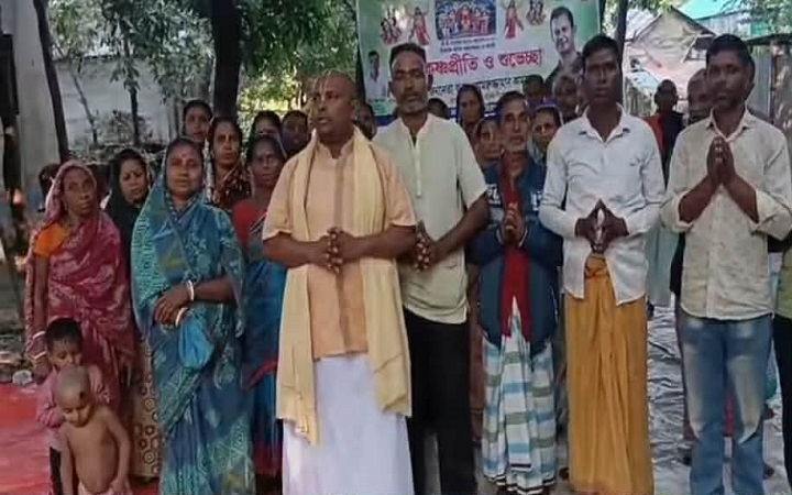 বেগম খালেদা  জিয়ার সুস্থ্যতা কামনায়  তাহিরপুরে সনাতন  ধর্মাবলম্বীদের  প্রার্থনা