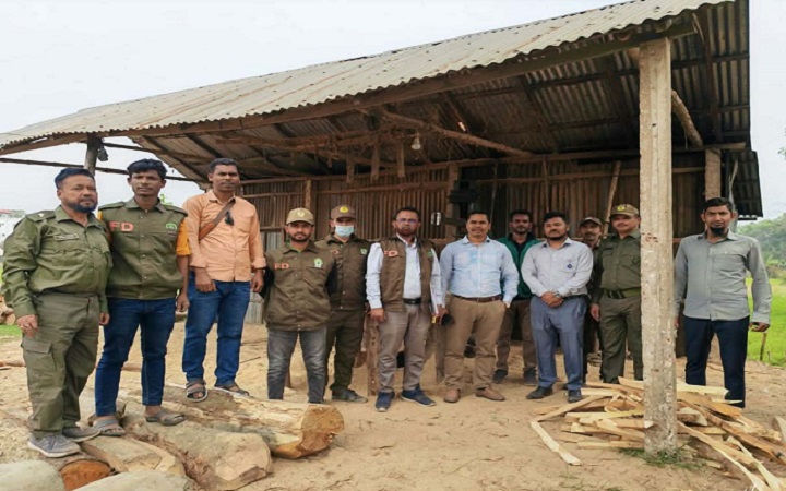মাধবপুরে অভিযান চালিয়ে দু&rsquo;টি অবৈধ করাতকল অপসারণ