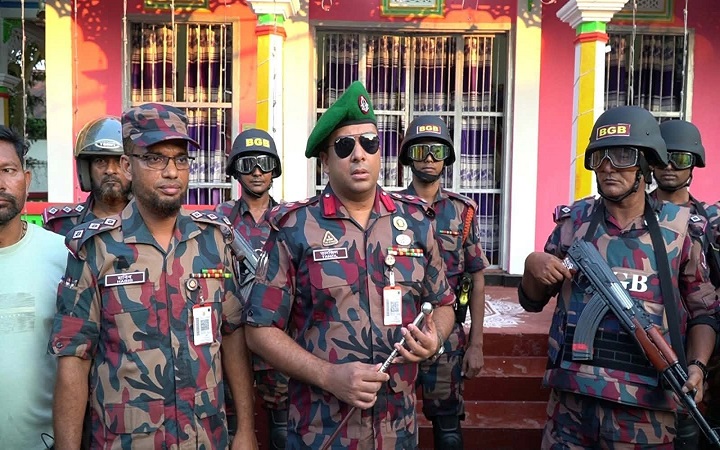হবিগঞ্জে পূজামণ্ডপের নিরাপত্তায় বিজিবির ১২ প্লাটুন