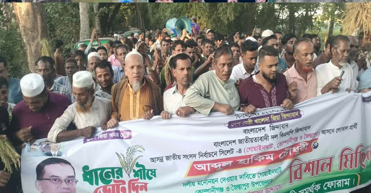 সিলেট -৪ বি এ ন পি র লোকাল প্রার্থীর দাবী তুঙ্গে হাকিম সমর্থকদের বি ক্ষো ভ অব্যাহত
