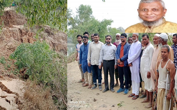গোয়াইনঘাটে নদী ভাঙনে বিচ্ছিন্ন সড়কের  কাজ শুরুর নির্দেশ মন্ত্রী আরিফুল হকের