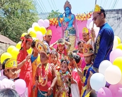 সুনামগঞ্জে জন্মাষ্টমী উপলক্ষে শোভাযাত্রা 