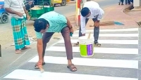 শ্রীমঙ্গলে নিসচার উদ্যোগে শিক্ষা প্রতিষ্ঠানের সামনে জেব্রা ক্রসিং স্থাপন