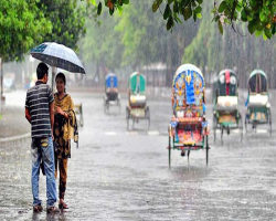 সিলেটে ঝুম বৃষ্টিতে নগরবাসীর দুর্ভোগ