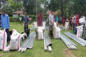 চুনারুঘাটে ৭৫০ চা শ্রমিক পরিবার পেল ছাগল ও বিভিন্ন উপকরণ