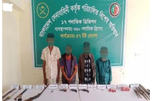 জগন্নাথপুরে সেনাবাহিনীর অভি*যানে বিদেশি অ*স্ত্র, গো*লাবারুদ ও মা*দক উদ্ধা*র