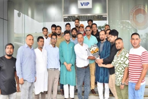সিলেটে বি এন পি নেতা আব্দুল মন্নান মুন্নাকে সংবর্ধনা
