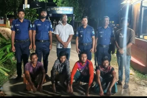 তাহিরপুরে জব্দকৃত বালু পাচারের দায়ে চার জনের কা রা দ ণ্ড