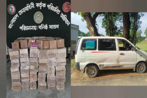 জৈন্তাপুরে সেনাবাহিনীর অভিযানে প্রায় ১৪ লক্ষ টাকার চোরাইপন্য সহ মাইক্রোবাস জব্দ