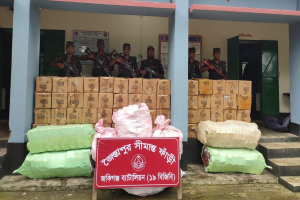 সিলেট সীমান্তে প্রায় কোটি টাকার চো*রাই পণ্য জ*ব্দ