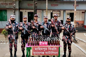 সুনামগঞ্জে বিপুল পরিমাণ ভা*রতীয় ম*দ জ*ব্দ
