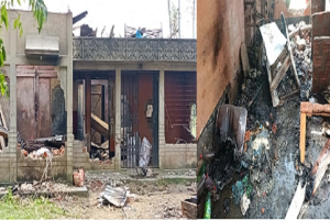 নবীগঞ্জে ডা*কাতি মামলার আ*সামির বাড়িতে আ*গুন