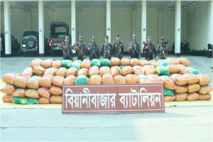 বিয়ানীবাজার সীমা*ন্তে ৫২ বিজি*বির অভি*যানে ৮১ লক্ষ টাকার ভার*তীয় জিরা জ*ব্দ