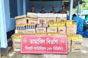 সিলেট ও সুনামগঞ্জে ৪৩ লক্ষ টাকার চো*রাই পণ্য জ*ব্দ