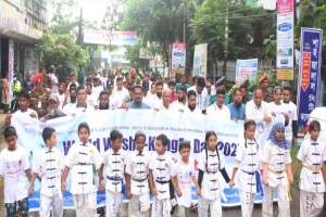 বর্ণাঢ্য আয়োজনে সিলেটে বিশ্ব উশু কুংফু দিবস পালিত