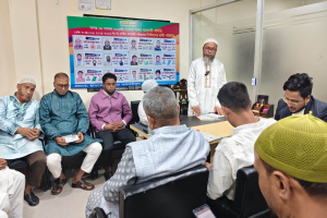 ছাতকে সাংবাদিকদের সাথে পাথর ব্যবসায়ী সমিতির প্রার্থীদের মতবিনিময়