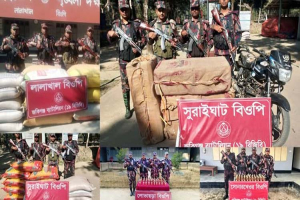 জৈন্তাপুর কানাইঘাটে প্রায় ১৪ লক্ষ টাকার ভারতীয় ম দ সহ অবৈধ মালামাল জ ব্দ