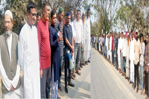 সিলেটে অপপ্রচারের প্রতিবাদে ব্যবসায়ীদের মানববন্ধন