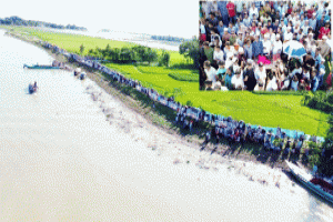 সুনামগঞ্জে চন্ডিডহরে সেতু নির্মাণের দাবিতে ৩ উপজেলাবাসীর মা ন বব ন্ধন