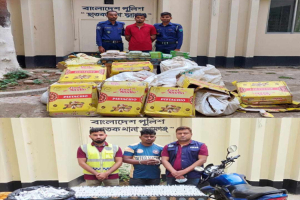 ছাতকে পুলিশের অভিযানে দুই চোরাকারবারী আ ট ক