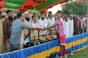 জৈন্তাপুরে মাহমুদ হোসেন রাসেল ১ম ফুটবল টুর্নামেন্টের উদ্বোধন