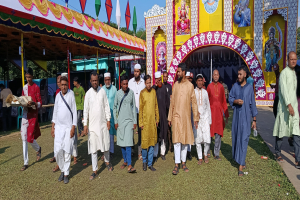 জগন্নাথপুরে পূজামণ্ডপ পরিদর্শনে জামায়াত নেতা ইয়াসিন খান