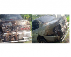 চুনারুঘাটে তাঁতী লীগের সভাপতির গাড়িতে পেট্রল ঢেলে আগুন