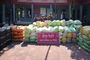 সিলেট সুনামগঞ্জে ০১ কোটি ৬১ লক্ষ টাকার চোরাচালানী মালামাল আ ট ক