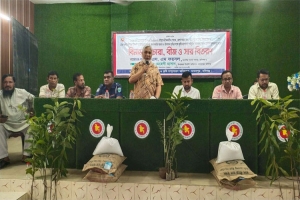 মাধবপুরে কৃষি প্রণোদনার বীজ, সার ও চারা বিতরণ