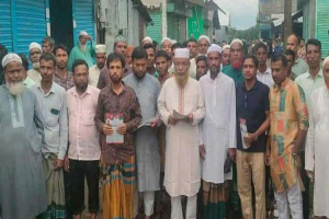 কোম্পানীগঞ্জে হাকিম চৌধুরী'র লিফলেট বিতরণ