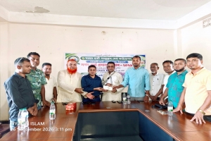গোয়াইনঘাট প্রেসক্লাবের উন্নয়নে হাজী সয়ফুল্লাহ সেবা ফাউন্ডেশনের অনুদান