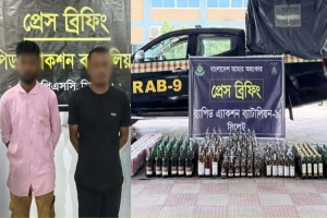 সিলেটে র্যাব-৯ এর অভিযানে ৮৮২ বোতল বিদেশি মদ উদ্ধার, আটক ২ সিলেটে র্যাব-৯ এর অভিযানে ৮৮২ বোতল বিদেশি মদ উদ্ধার, আটক ২