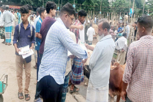 জালালপুর বাজারে ড. ফয়েজ উদ্দিন এমবিই’র সমর্থনে গণসংযোগ ও লিফলেট বিতরণ