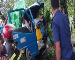 শান্তিগঞ্জে গাছের সঙ্গে ট্রাকের ধাক্কা, গুরুতর আহত ২